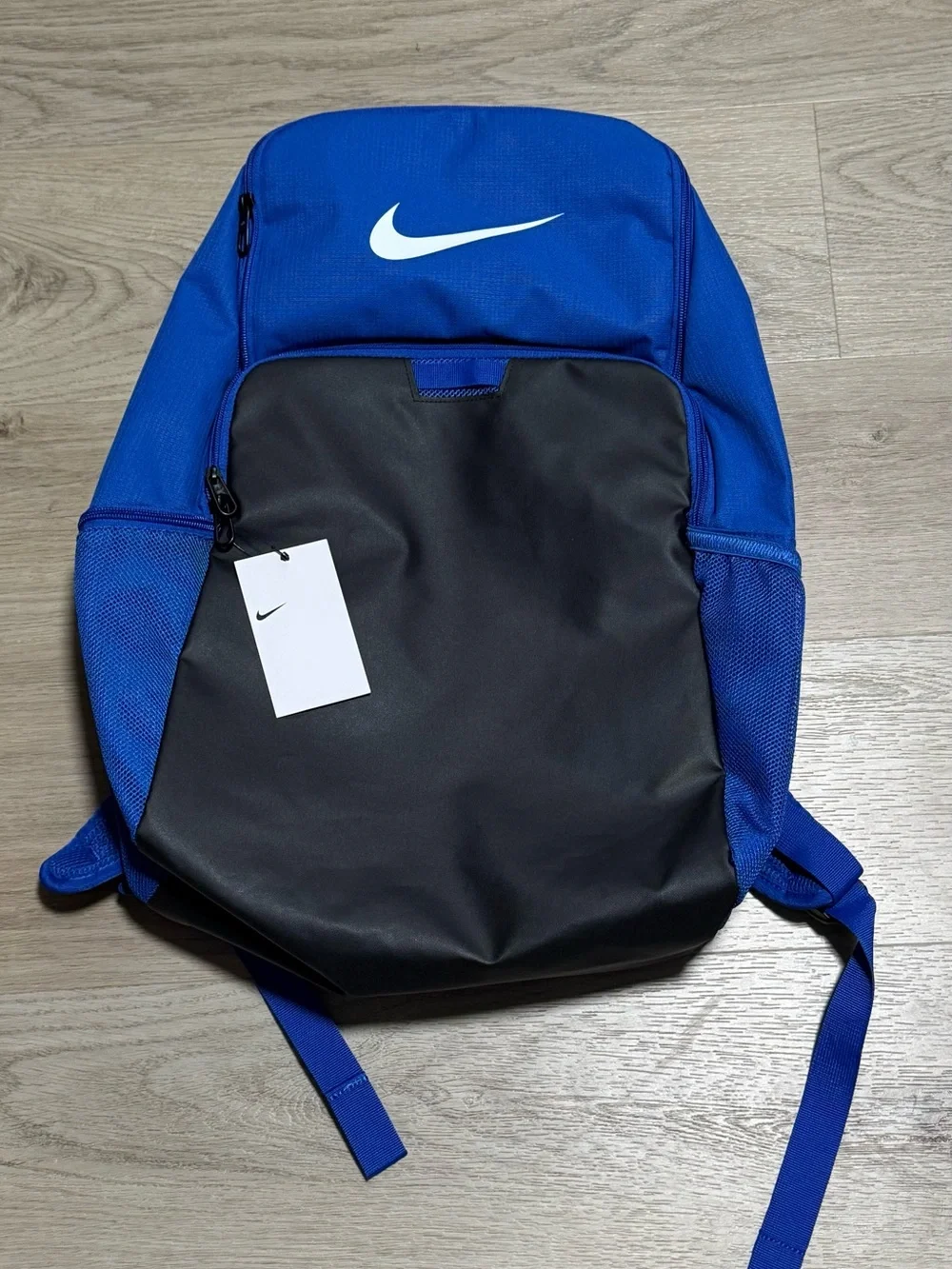 Nike Royal Blue and Black Men's Backpack with White Swoosh